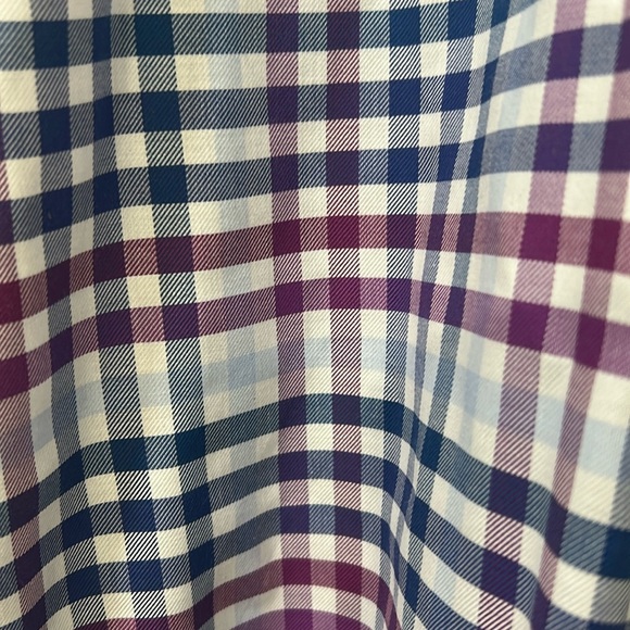 TOMMY HILFILGIER  MENS BUTTON DOWN DRESS SHIRT PLAID PURPLE Sz 17 34/35 - Picture 10 of 15